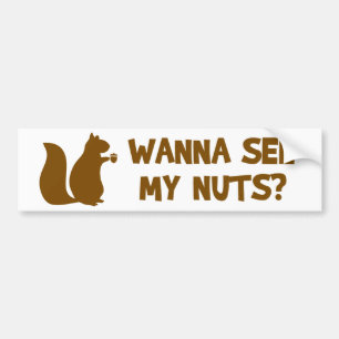 Wil je mijn noten zien? - Funny Squirrel Lovers Hu Bumpersticker
