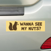 Wil je mijn noten zien? - Funny Squirrel Lovers Hu Bumpersticker (Op auto)
