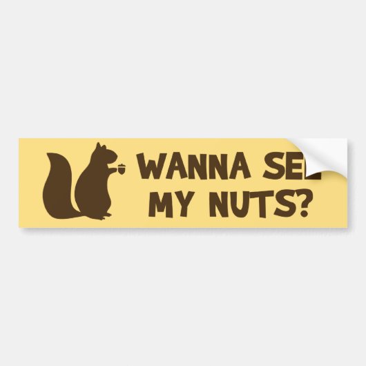 Wil je mijn noten zien? - Funny Squirrel Lovers Hu Bumpersticker (Voorkant)