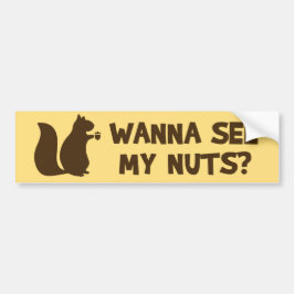 Wil je mijn noten zien? - Grappige eekhoornliefheb Bumpersticker
