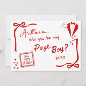 Wil je mijn Page Boy Card uitnodiging zijn (Voorkant)