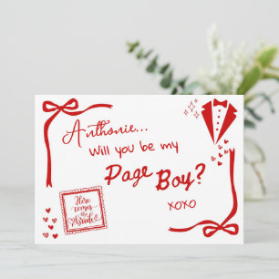 Wil je mijn Page Boy Card uitnodiging zijn