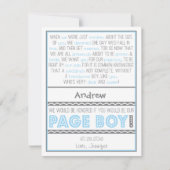 Wil je mijn Page Boy zijn? Baby Blauwe/Grijze Gedi Kaart (Voorkant)