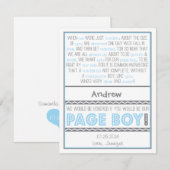 Wil je mijn Page Boy zijn? Baby Blauwe/Grijze Gedi Kaart (Voorkant / Achterkant)