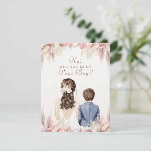 Wil je mijn pagina jongen bruids partij voorstel (Staand voorkant)