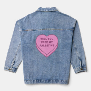 Wil je mijn Palestina bevrijden? Schattige Snoep H Denim Jacket