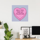 Wil je mijn Palestina bevrijden? Schattige Snoep H Poster (Thuiskantoor)