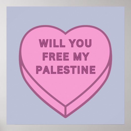 Wil je mijn Palestina bevrijden? Schattige Snoep H Poster (Voorkant)
