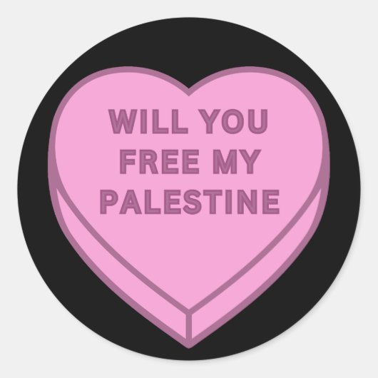 Wil je mijn Palestina bevrijden? Schattige Snoep H Ronde Sticker (Voorkant)