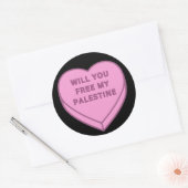 Wil je mijn Palestina bevrijden? Schattige Snoep H Ronde Sticker (Envelop)