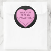 Wil je mijn Palestina bevrijden? Schattige Snoep H Ronde Sticker (Tas)