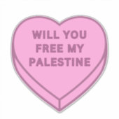 Wil je mijn Palestina bevrijden? Schattige Snoep H Sticker (Voorkant)