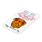 Wil je mijn Pawentine zijn? Valentijnshond koelkas Magneet (Linkerzijde)