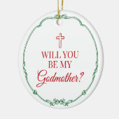 Wil je mijn peetmoeder Christelijke peetouder zijn Keramisch Ornament (Links)