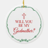 Wil je mijn peetmoeder Christelijke peetouder zijn Keramisch Ornament (Achterkant)