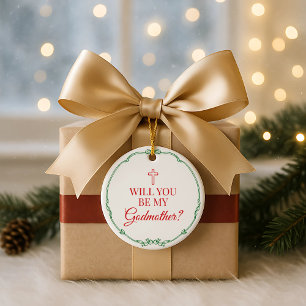 Wil je mijn peetmoeder Christelijke peetouder zijn Keramisch Ornament
