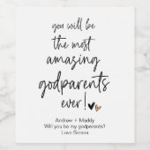 Wil je mijn peetouders verzoek zijn? wijn etiket (Enkel label)