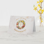 Wil je mijn peetouders voorstel Roos krans Kaart (Gele Bloem)