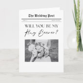 Wil je mijn ringdrager zijn, eenvoudige krant? kaart (Voorkant)