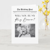 Wil je mijn ringdrager zijn, eenvoudige krant? kaart (Gele Bloem)