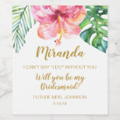 Wil je mijn... tas of wijnlabel zijn? wijn etiket (Enkel label)