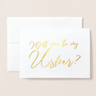 Wil je mijn Usher zijn Chic Calligrafie Folie Kaarten
