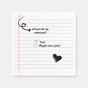 Wil je mijn Valentijn briefservetten zijn? Servet