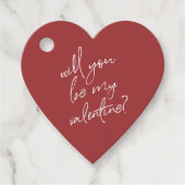 Wil je mijn Valentijn Red Heart Gift zijn? Bedankjes Labels (Voorkant)