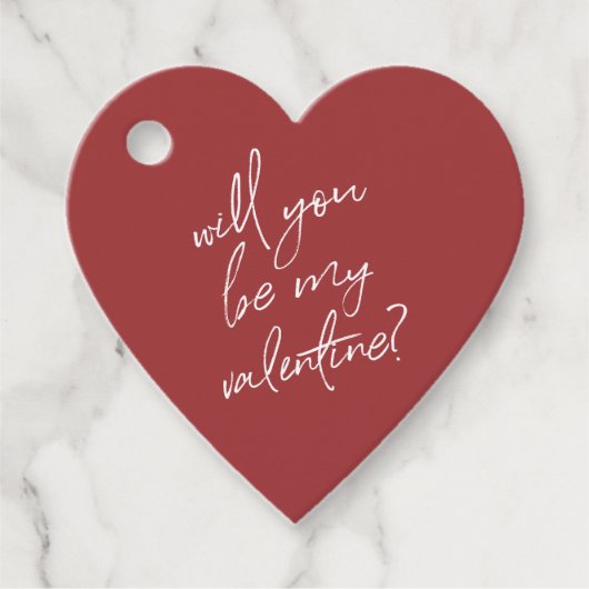 Wil je mijn Valentijn Red Heart Gift zijn? Bedankjes Labels (Voorkant)