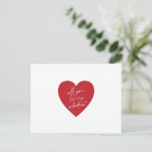 "Wil je mijn Valentijn zijn?", briefkaart rood har (Staand voorkant)