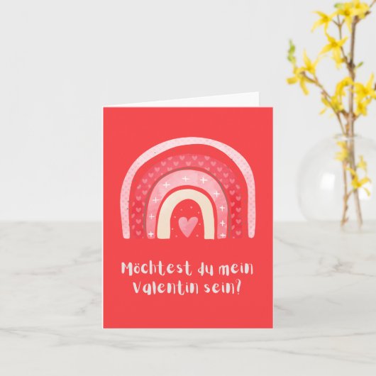 Wil je mijn Valentijn zijn?, Duitse Valentijn Kaart (Gele Bloem)