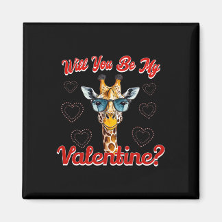 Wil je mijn Valentijn zijn Grappige Giraffe Valent Magneet