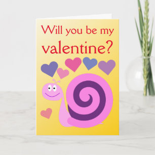 "Wil je mijn valentijn zijn?" + Happy, Smiling Sna Feestdagen Kaart