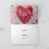 Wil je mijn Valentijn zijn, Hart Aanzoekkaart Kaart (Binnen)