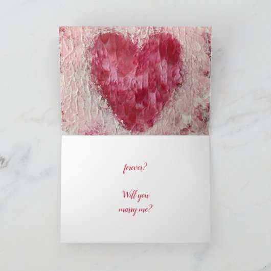 Wil je mijn Valentijn zijn, Hart Aanzoekkaart Kaart (Binnen)