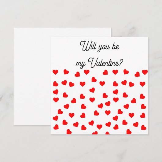 Wil je mijn Valentijn zijn? Speelse rode harten  Feestdagenkaart (Voorkant / Achterkant)