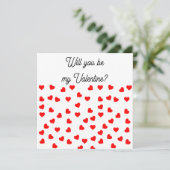 Wil je mijn Valentijn zijn? Speelse rode harten  Feestdagenkaart (Staand voorkant)
