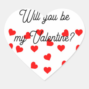 Wil je mijn Valentijn zijn? Speelse rode harten Hart Sticker