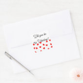 Wil je mijn Valentijn zijn? Speelse rode harten  Vierkante Sticker (Envelop)