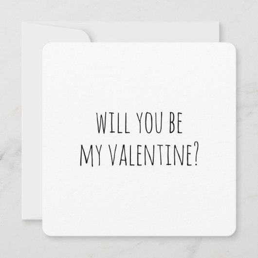 Wil je mijn Valentijn zijn? Zwart-wit modern Feestdagenkaart (Voorkant)