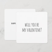 Wil je mijn Valentijn zijn? Zwart-wit modern Feestdagenkaart (Voorkant / Achterkant)