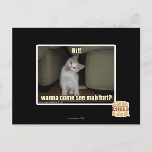 Wil je naar mahfort komen? briefkaart (Voorkant)