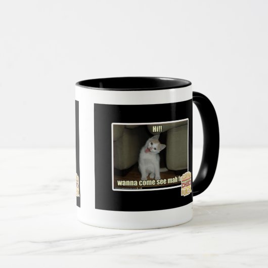 Wil je naar mahfort komen? mok (Voorkant rechts)