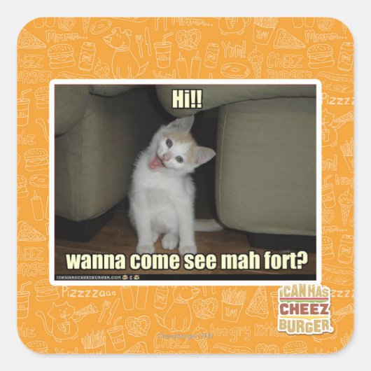 Wil je naar mahfort komen? vierkante sticker (Voorkant)