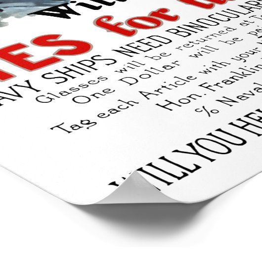 Wil je ogen geven voor de marine? WWI Poster (Hoek)