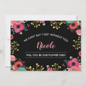 Wil je ons Bloemenmeisje zijn? Modern Bloemendesig Kaart (Voorkant)