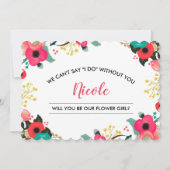 Wil je ons bloemenmeisje zijn? Modern Bloemig Kaart (Voorkant)