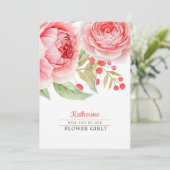 Wil je ons Bloemenmeisje zijn? Uitnodigingskaart Kaart (Staand voorkant)