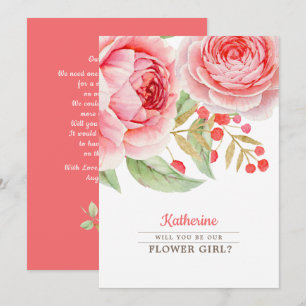 Wil je ons Bloemenmeisje zijn? Uitnodigingskaart Kaart