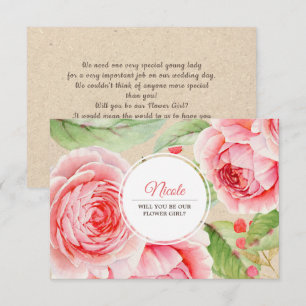 Wil je onze bloemenmeisje zijn? Aangepaste uitnodi Kaart